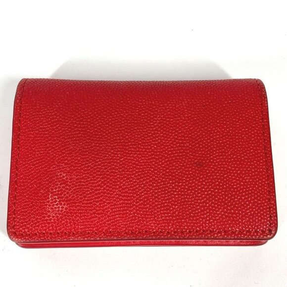 BURBERRY TB Wallet Compact Wallet Folded wallet Leather Red - Picture 2 of 10